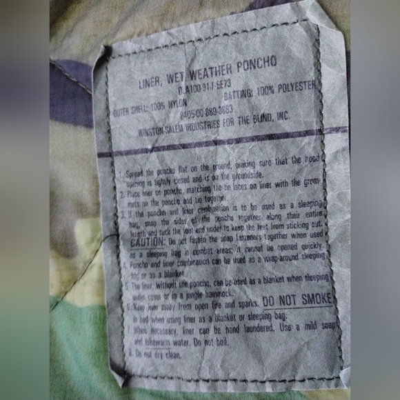 USGI wet weather poncho liner woobie M81 woodland - Picture 2 of 3